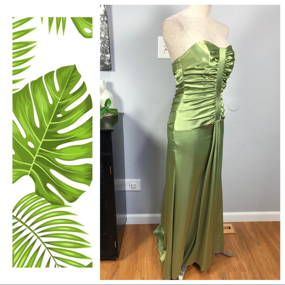 Jessica McClintock long strapless dress 4